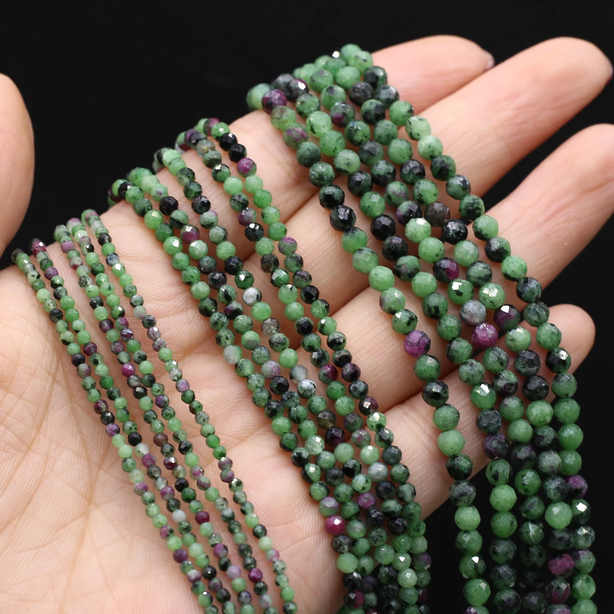 

Natural Stone Beads Small Section Bead Epidote 2 3 4mm Loose beads for Jewelry Making DIY Bracelet Necklace Length 38cm