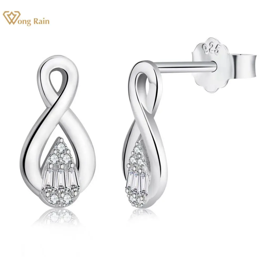 

Wong Rain, 100% Стерлинговое Серебро 925 пробы, высокоуглеродные бриллианты, драгоценные камни, серьги-гвоздики, серьги для свадьбы и помолвки, ювел...