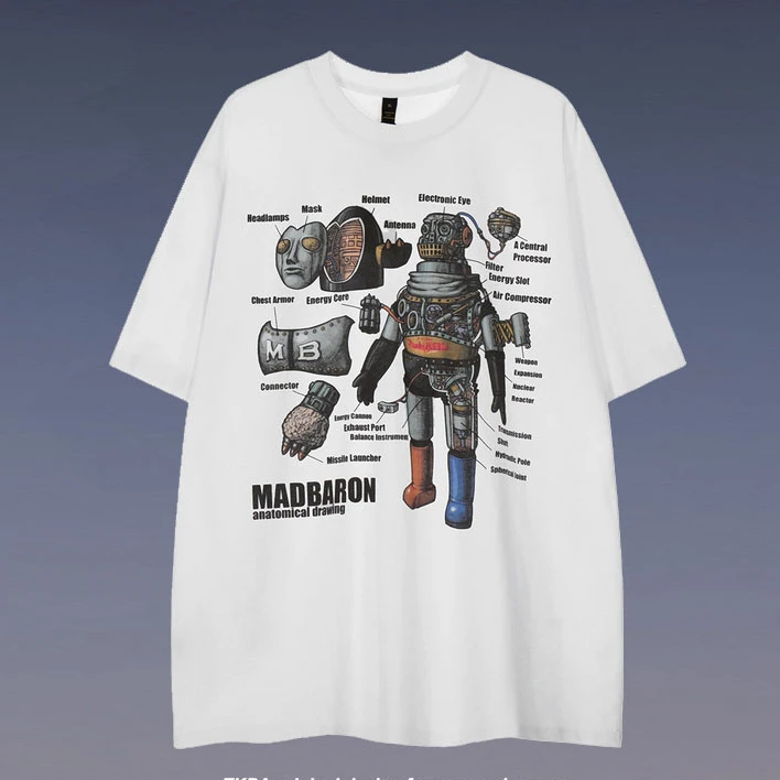 

2022 fashion brand cartoon printed short sleeve t-shirt men and women Street lovers loose oversize half sleeve