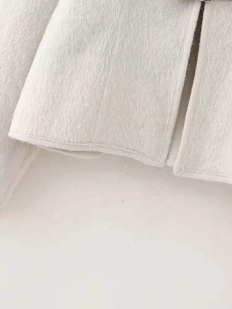 Nlzgmsj TRAF Весенняя бандажная куртка женская мягкая Женское пальто с длинным