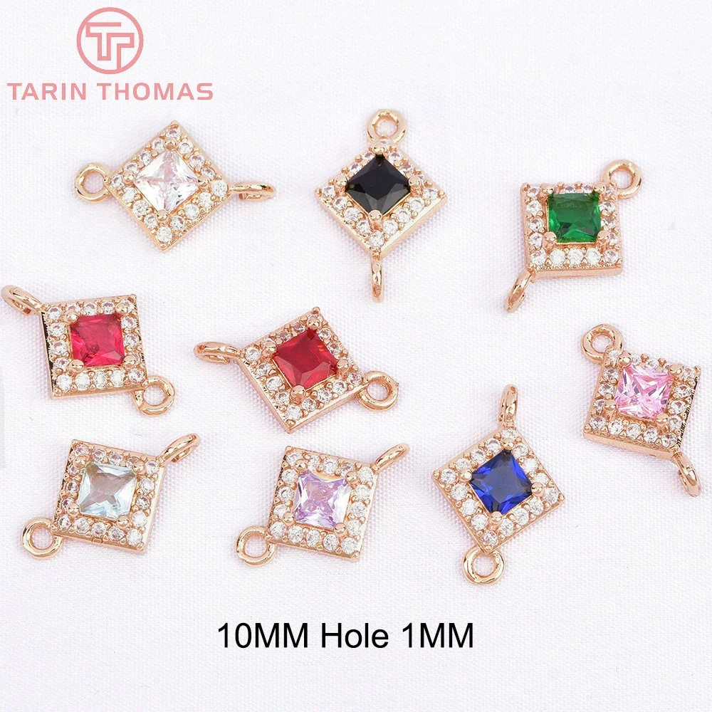 (6814) 6 шт. 10 мм 24 К цвета шампанского золотого латунь со стеклянным двойным