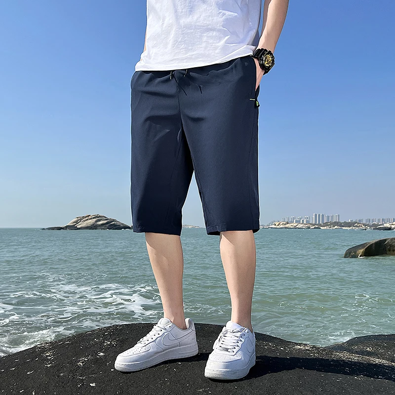 New Youth Student Korean Male Summer Quick Drying Breathable 5-Point Pants Outdoor Sports Leisure Four Side Elastic Shorts