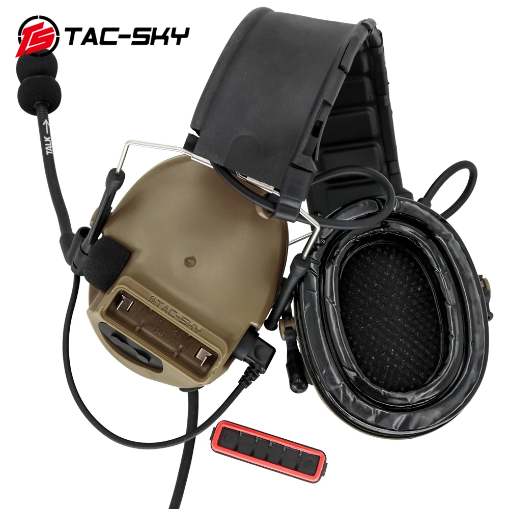 TAC-SKY Tactical COMTAC New Detachable Headband COMTAC III Tactical Headset Military Noise Reduction Airsoft Shooting Headphone