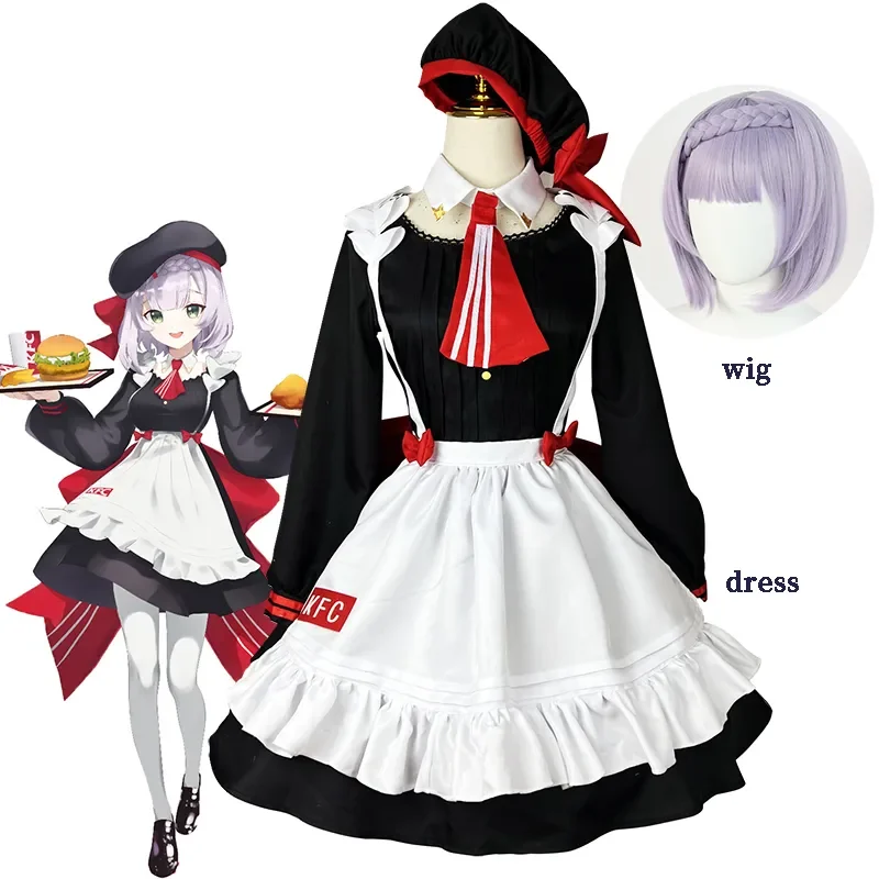 

Костюм для косплея Game Genshin Impact, платье Noelle, униформа KFC, парик горничной лолиты, костюмы на Хэллоуин