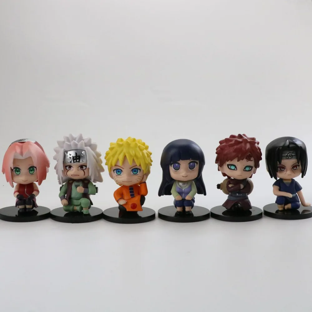 

Naruto Anime Figur Collection Kawaii Figma Q Version Action Sitting Position Doll Cute Mini Gift 7cm PVC GK JIRAIYA Model Toys