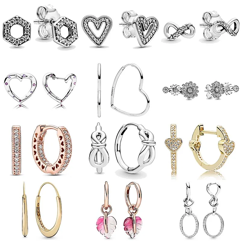 Summer New Jewelry DIY Women Custom 100% 925 Sterling Silver Designer Fashion Original Personalized Fine Charms Flower Earrings