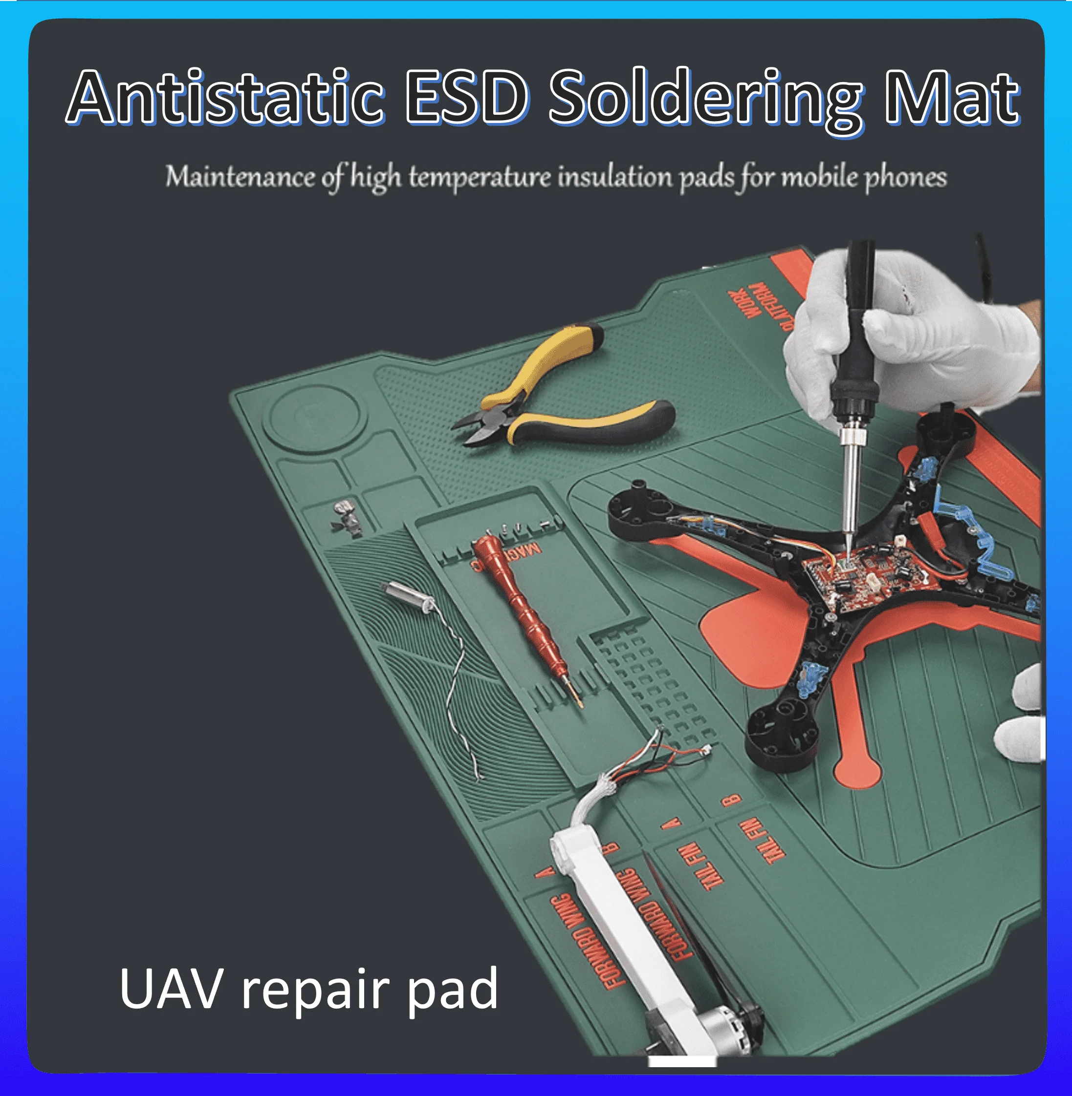 MECHANIC Insulation Silicone Repair Mat High Heat Resistance Work Pad for UVC Solder Welding  Mat