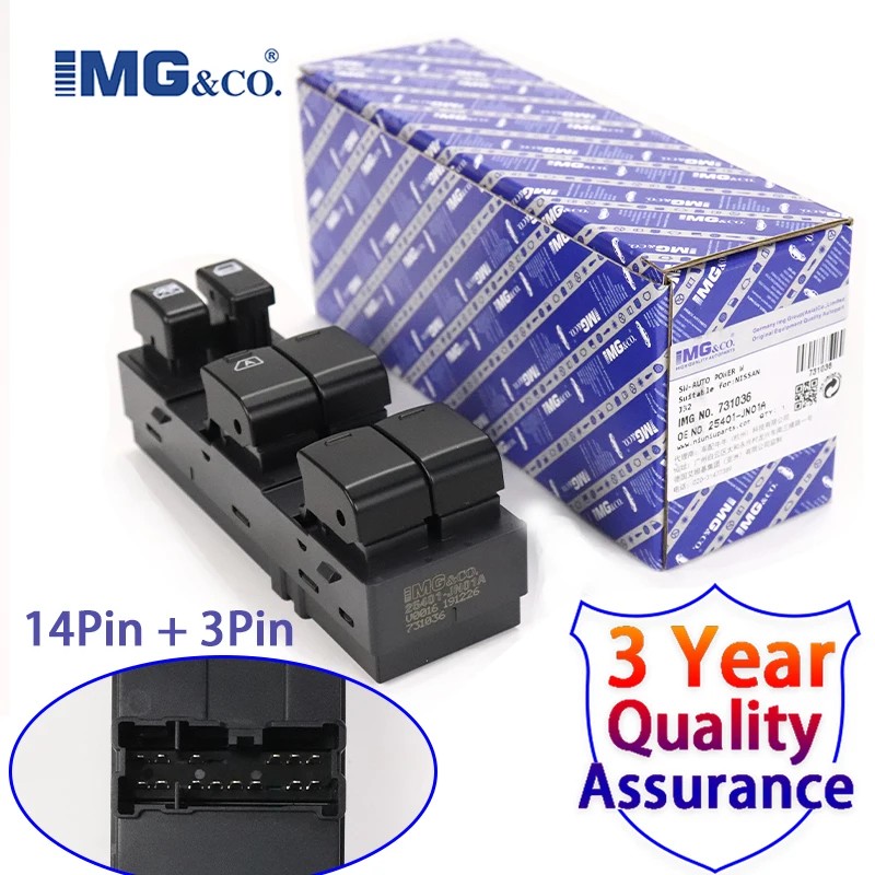 

IMG Electric Power Window Switch Control Switch OEM：25401-JN03A For Nissan Teana J32 J32R J32Z 25401JN03A