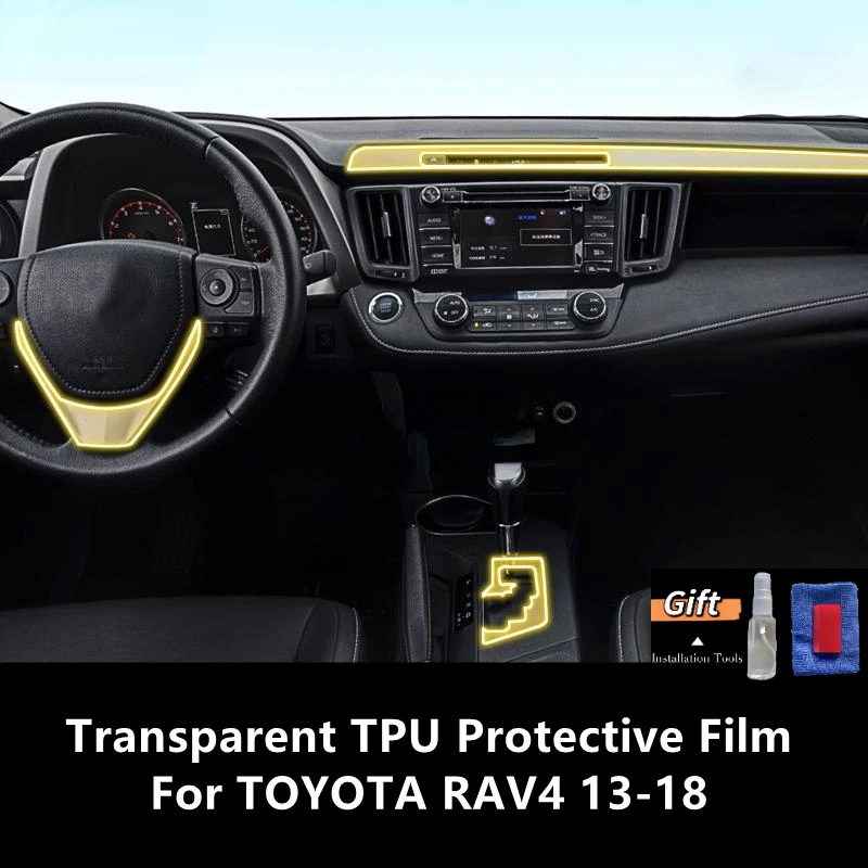 

For TOYOTA RAV4 13-18 Car Interior Center Console Transparent TPU Protective Film Anti-scratch Repair Film Accessories Refit