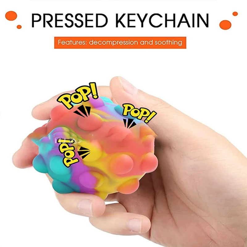 

Fashion Ball Silicone Bubble Ball Anti-Pressure Exhaust Decompression Vent Fingertip Toys Children Adult Gifts Decompression