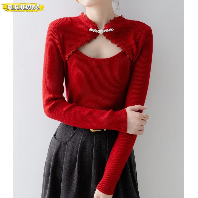 Новогодние осенне-зимние пуловеры с длинными рукавами повседневные свободные