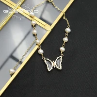 glseevo natural freshwater pearls butterfly chain woman pendant bracelet korean fashion personality temperament luxury jewelry
