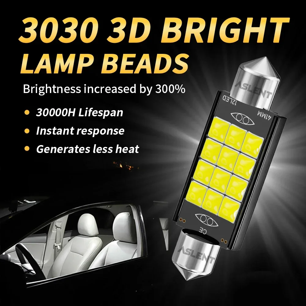 2X C5W LED C10W Canbus Festoon 31 мм 36 39 41 3030 3D Автомобильная лампа Внутренняя для чтения Лампа