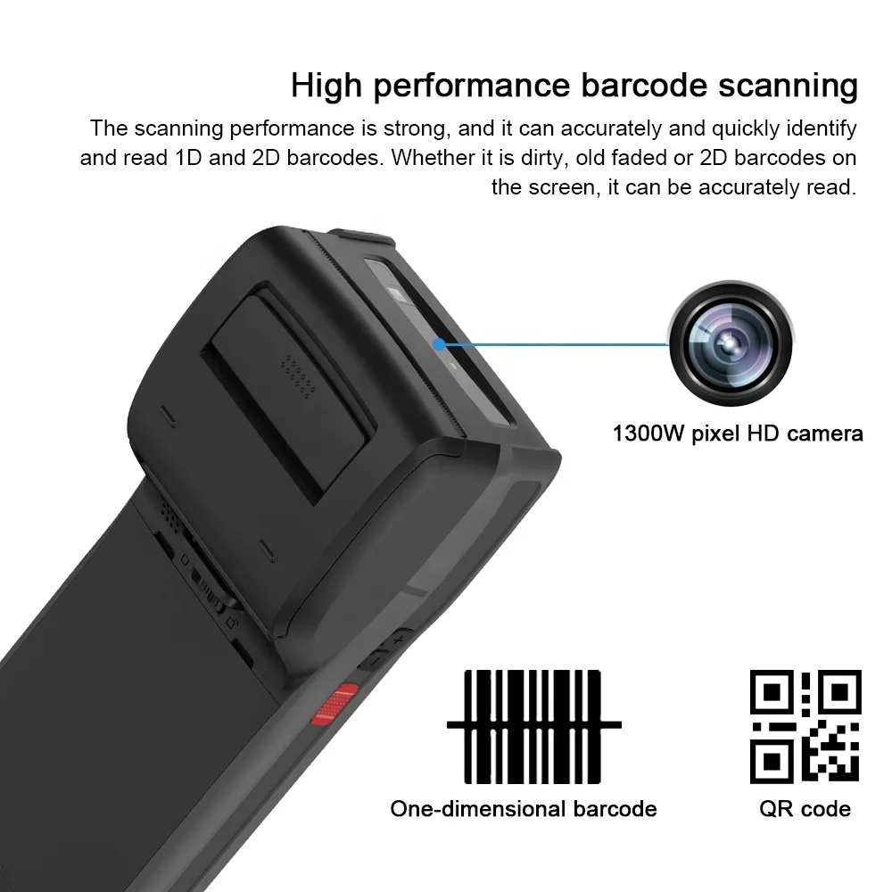 Фото Портативный мобильный терминал Blovedream 5,5 дюйма с Wi-Fi, 4G, Android и встроенным RFID-термопринтером №4