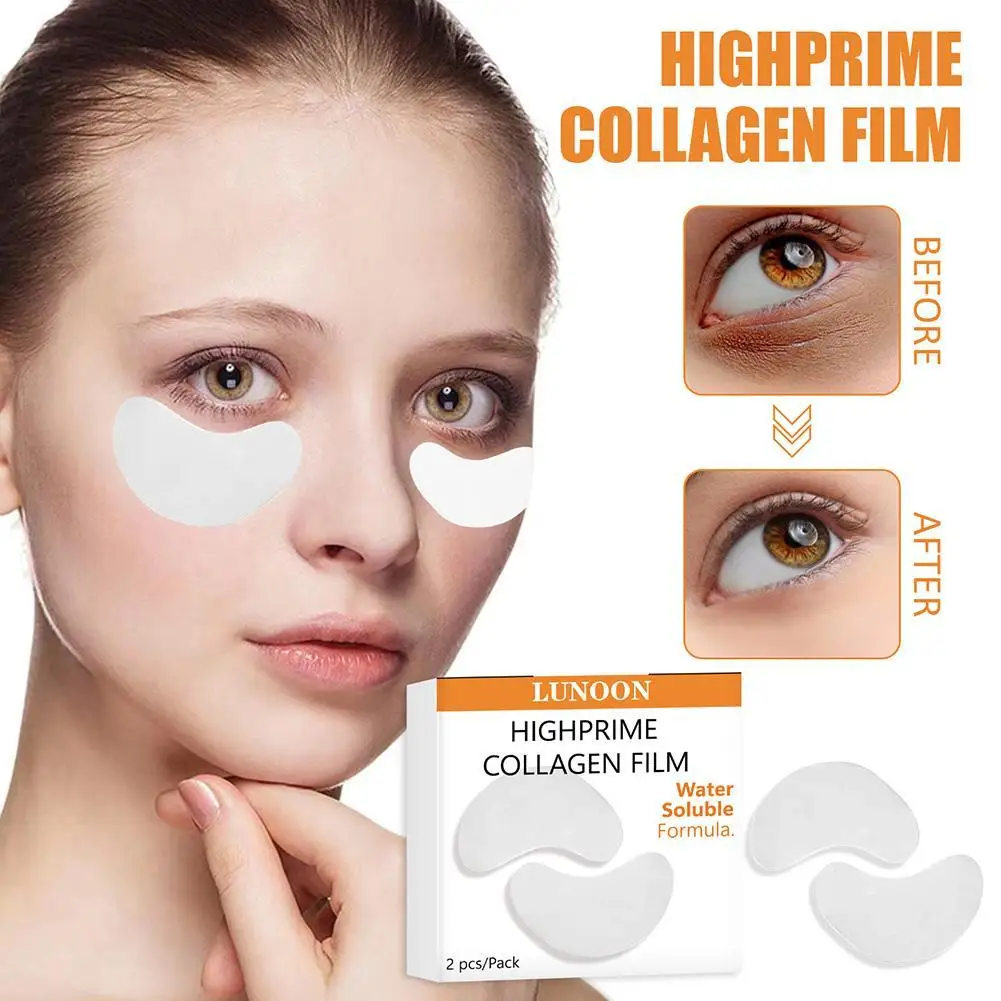 

2pcs Collagen Soluble Film Eye Zone Mask Vitamin Patches Hyaluronic Acid Moisturizing Firming Face Dark Circles Korean Cosmetic