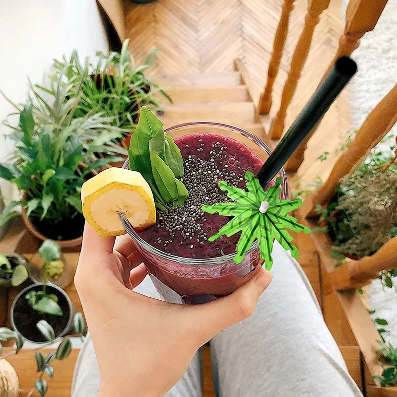 Акция! Зеленые зубочистки из кокосового дерева бумажные зонтики ручная работа