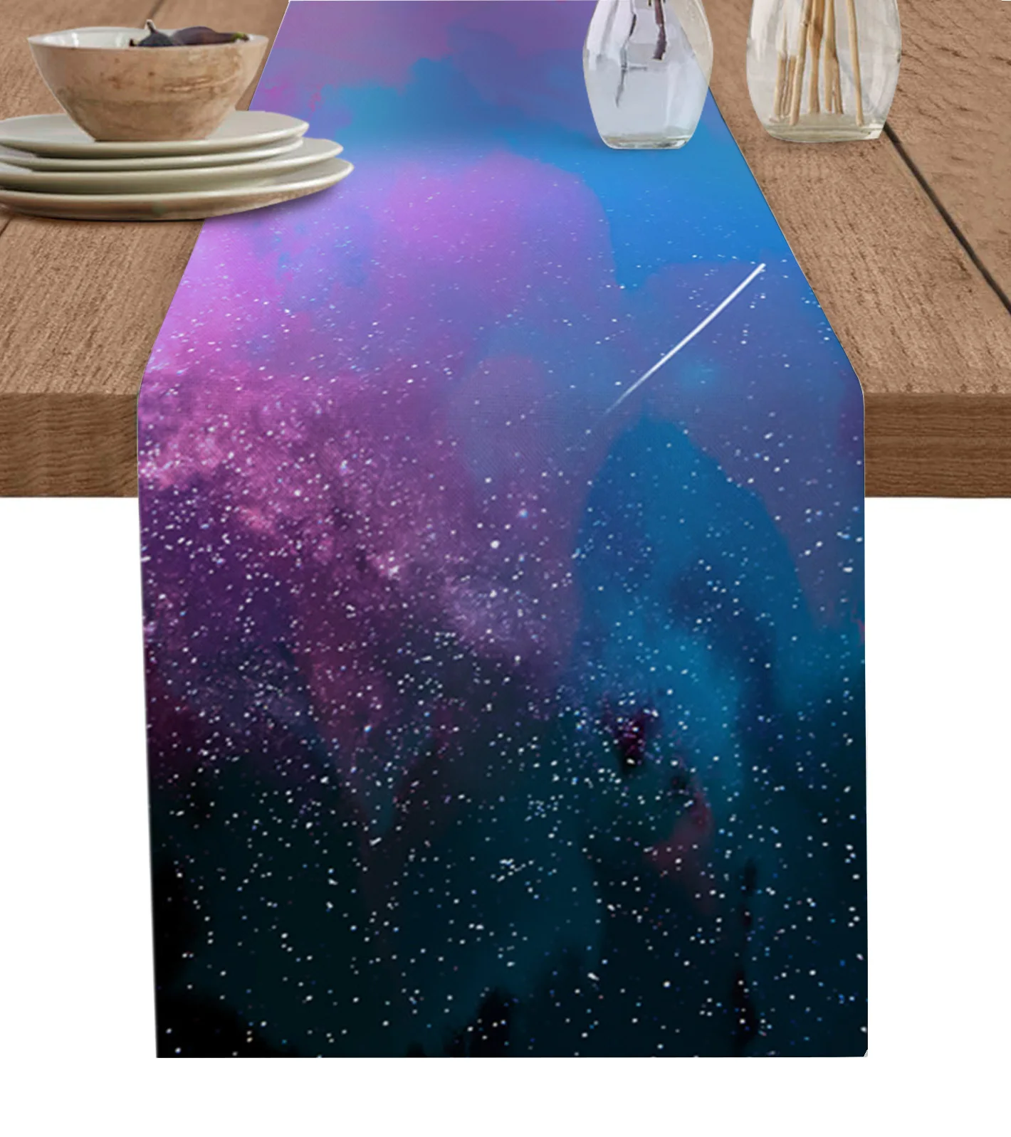 

Sky Clouds Night Sky Table Runner luxury Kitchen Dinner Table Cover Wedding Party Decor Cotton Linen Tablecloth