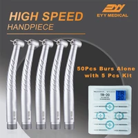 dental high speed handpiece 5pcs with 50pcs burs free turbine push button standardbig head triple spray 24 hole nsk dentist