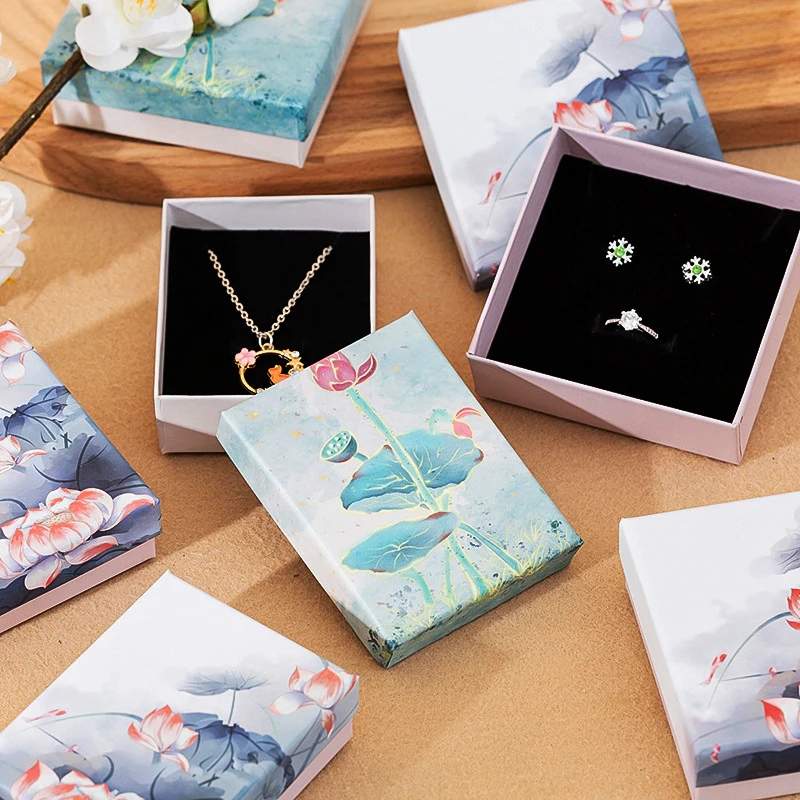 

1pcs Multi Size Square Pink Kraft Paper Packaging Box Necklace Jewelry Gifts Box Ring Earring Jewelry Gift Box Reusable Supplies