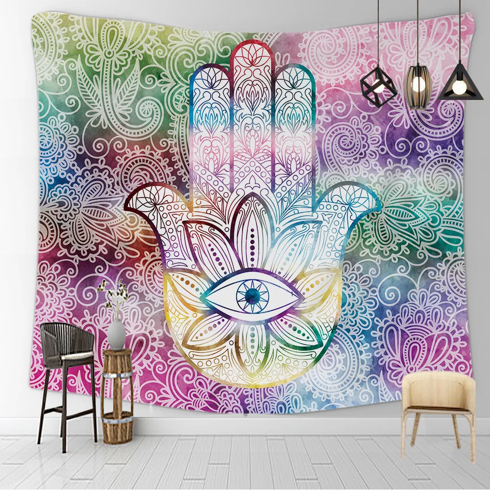 

Mandala Flannelette Tapestry Delicate Pattern Tapestry Bedroom Living Room Wall Decoration Background Cloth Home Textile