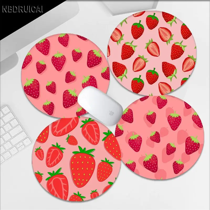 

Strawberry INS Tide Round Cabinet Gaming Laptop Computer Desk Mat Office Notbook Mouse Pad Mouse Mat For PC Gamer Mousemat