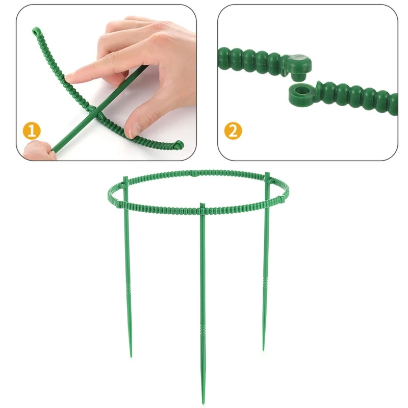 

Semicircle Plastic Plant Support Pile Assembled Flower Stand Fixing Rod Holder for Home Bonsai Garden Orchard Plants 53CA