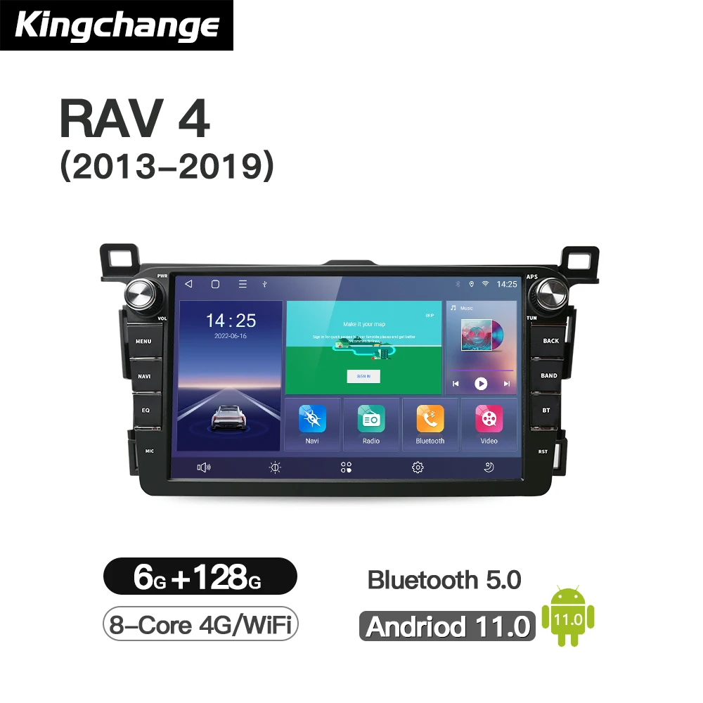 Kingchange для Toyota RAV4 4 XA40 5 XA50 2012 - 2018 автомобильный Android 11 Радио Мультимедийный