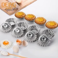 10 pcs mini carbon steel tart molds cupcake cookie pudding pie mould non stick baking tool muffin cups baking accessories tools