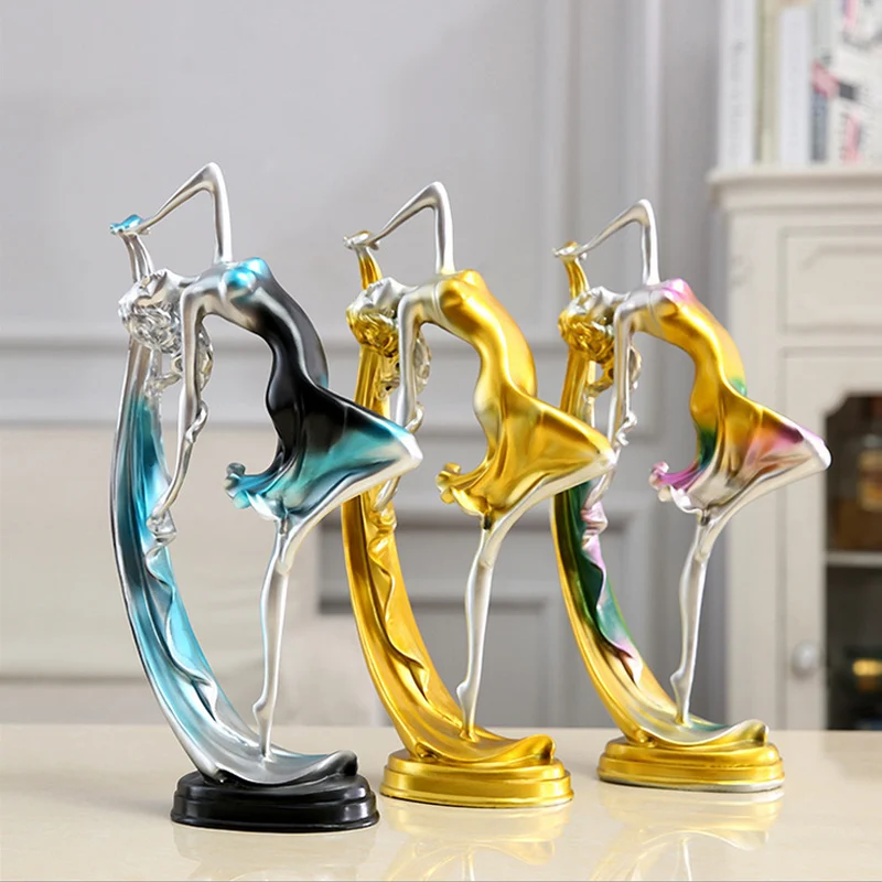 

European Style Dancing Girl Decoration Crafts Household Natural Resin Elegant Durable Desktop Decor Perfect Gift For Friends