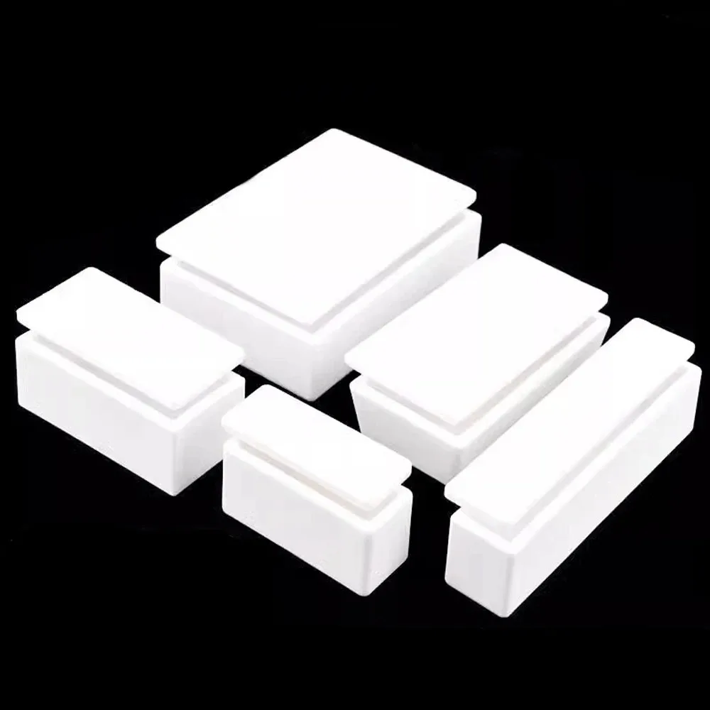 Корундовый тигель ковчег из 99% глинозема с крышкой квадратная лодка