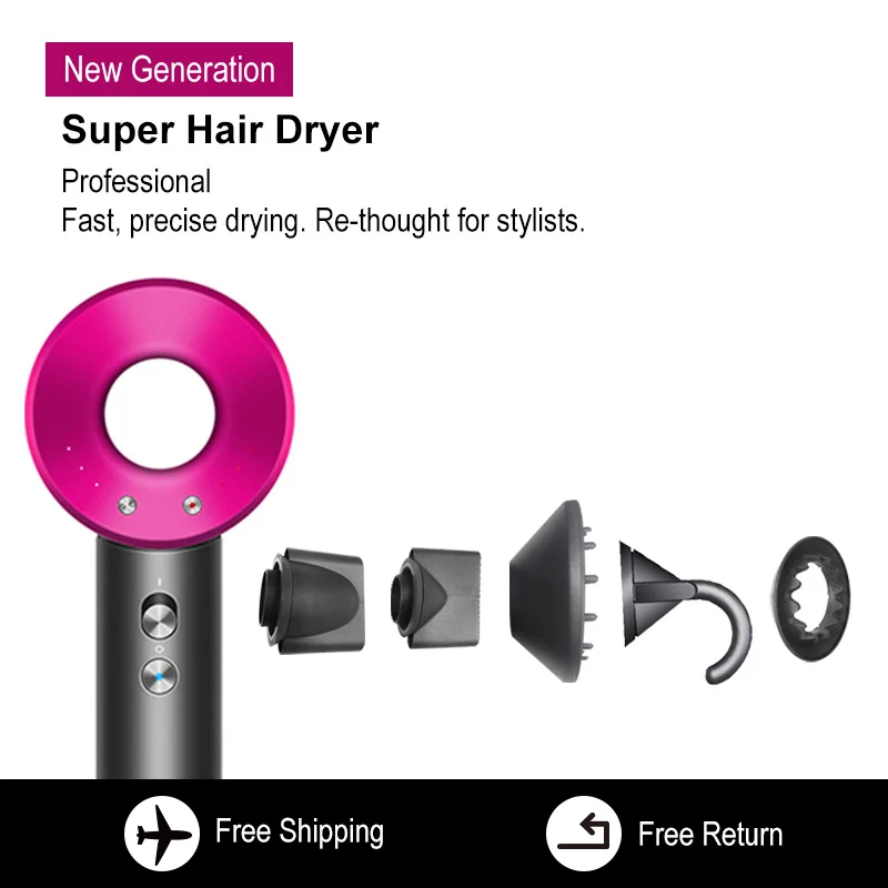 

Hair Dryer Negative Ionic Professional Dryer Salon Blow Dryer Powerful Hairdryer Travel Homeuse Dryer Hot &Cold Wind