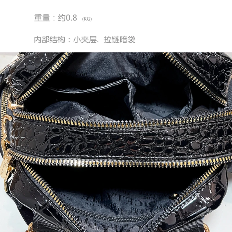 Split Leather Handbags for Women Top Handle Tote Bag Shoulder Bag Women Black Sparkle Sequines Messenger Bag Sac