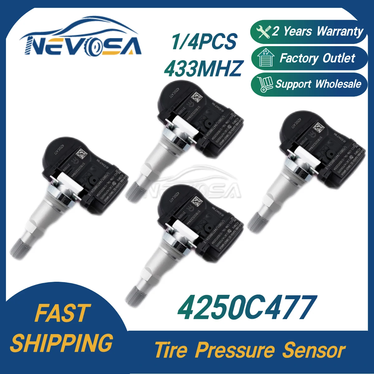 

Nevosa 4250C477 TPMS Tire Pressure Monitoring System For Mitsubishi ASX Attrage Outlander Pajero Lancer For Fiat Toro Pickup
