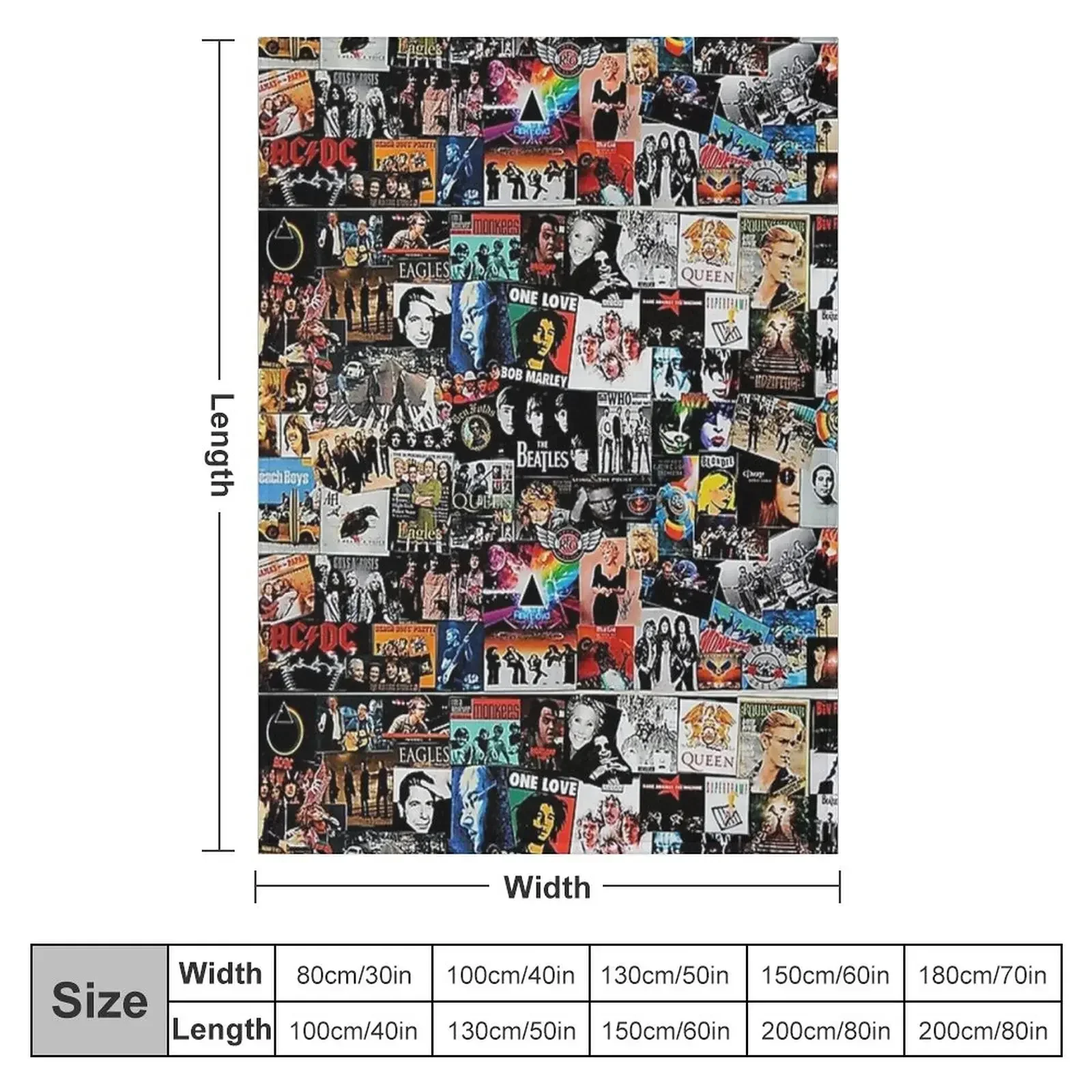 Одеяло ROCK COLLAGE Тонкие покрывала Декоративные одеяла для кровати Одеяла