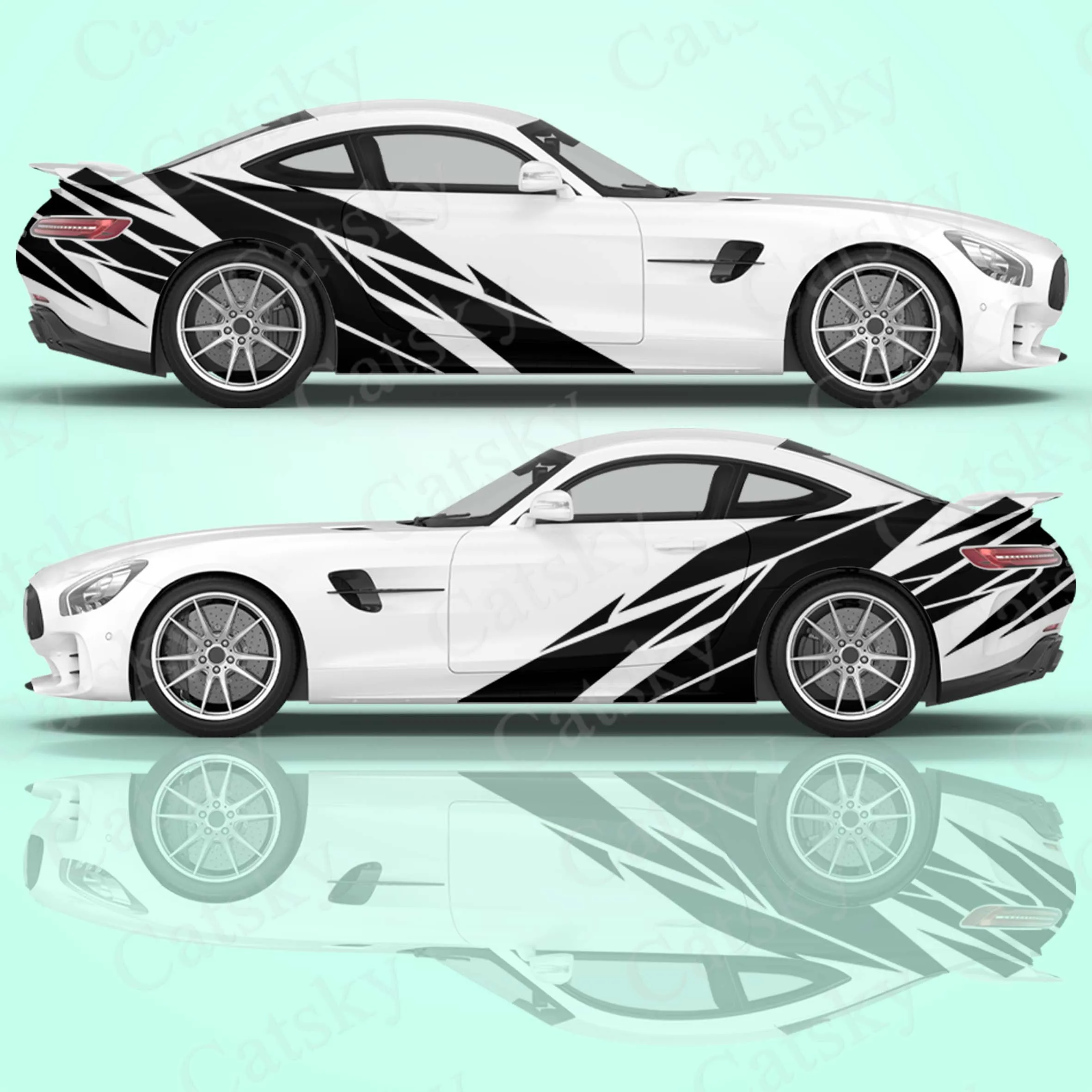 

Side Geometric Motion Design Graphic Stickers Auto Parts Vinyl Decals Packaging Stickers Colorful Patterns