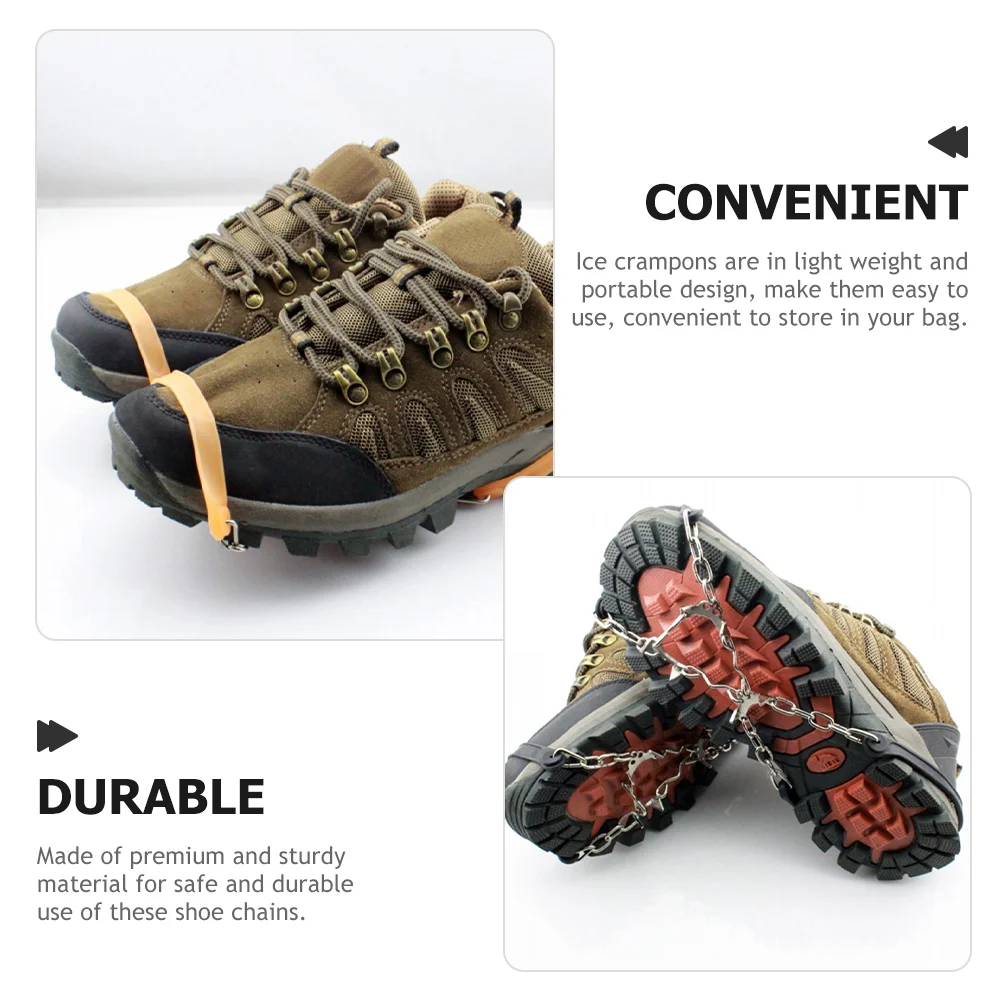 2 шт. ледяные шипы походные цепочки для зимней обуви кошки ботинок аксессуары