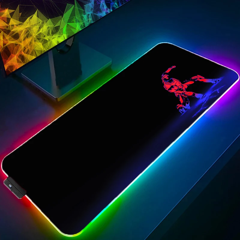 

Коврик для компьютерной мыши, игровой коврик для мыши с клавиатурой «Железный человек», аксессуары для ноутбука, компьютерного стола, коври...