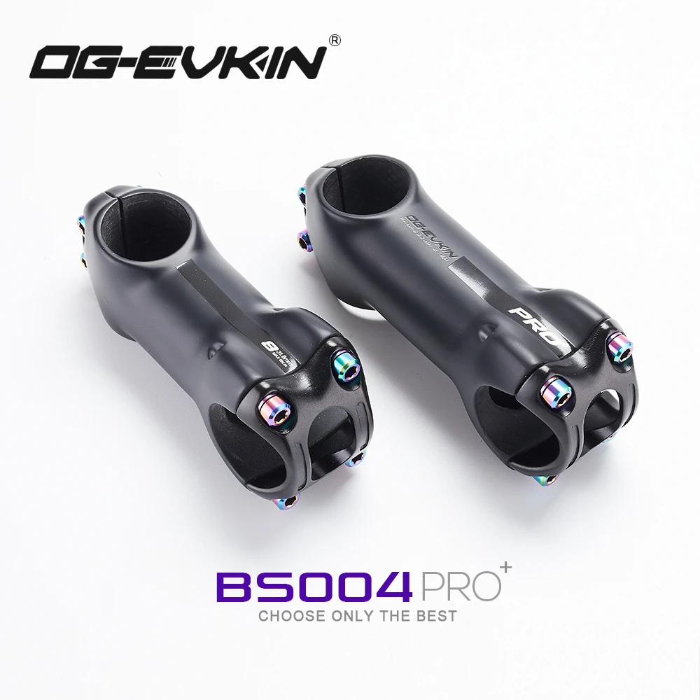 OG-EVKIN BS-004 Pro+ T1000 Carbon Stem 10 Degree 31.8MM Titanium Road Bike Stem Positive and Negative Cycling MTB Bicycle Parts