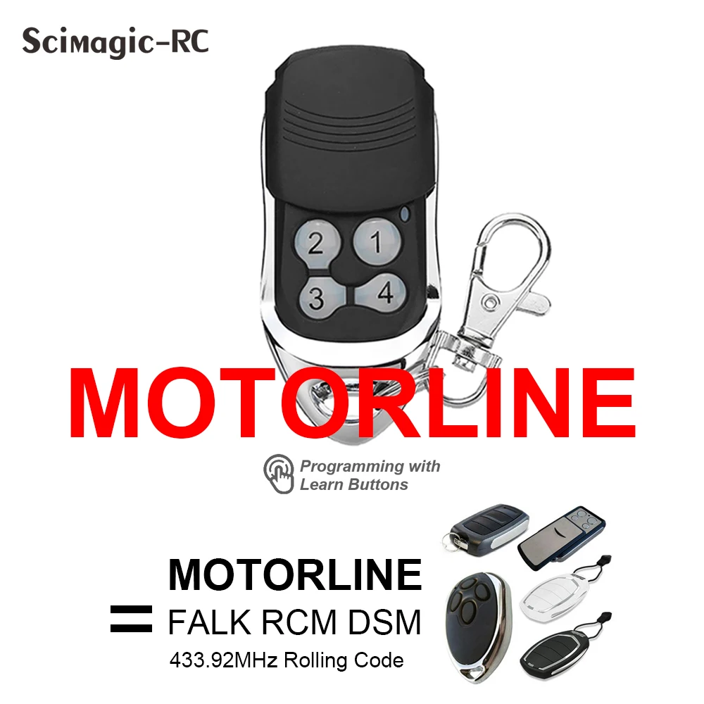 

Motorline FALK Remote Control 433MHz Rolling Code Motorline 433 MX4SP DSM MXS4SP MX5SP RCM Gate Door Opener Transmitter Remote
