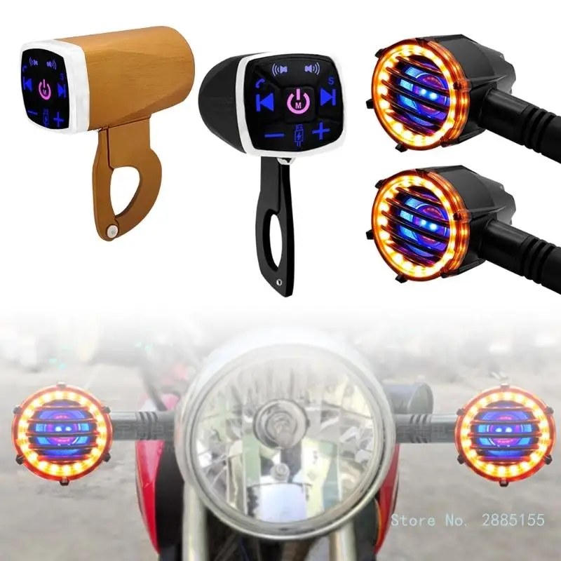 

Динамик для мотоцикла System с светодиодный Blue светильник, водонепроницаемый усилитель музыкального плеера 2 дюйма с креплением на руль