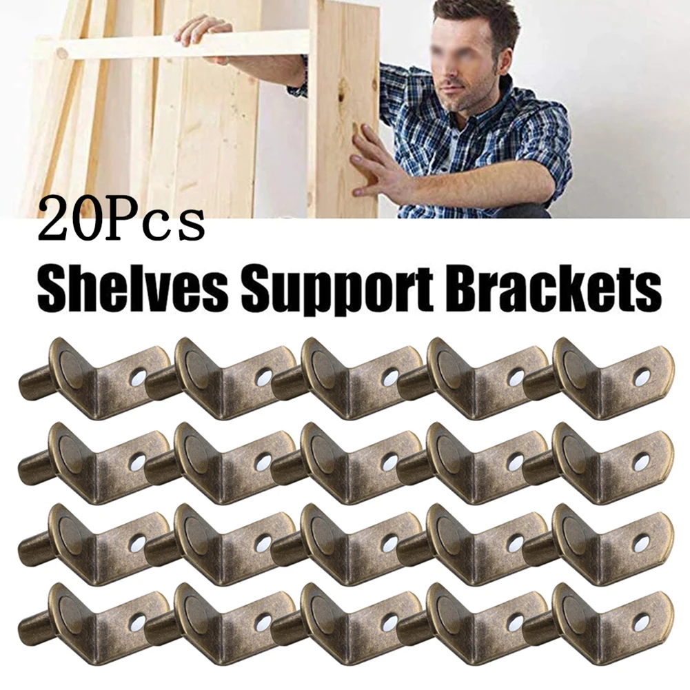 

20Pcs Iron Shelf Pegs Brackets Studs 6mm Metal Pin Shelves Seperator Fixed Cabinet Cupboard Glass Furniture Bracket Accessories