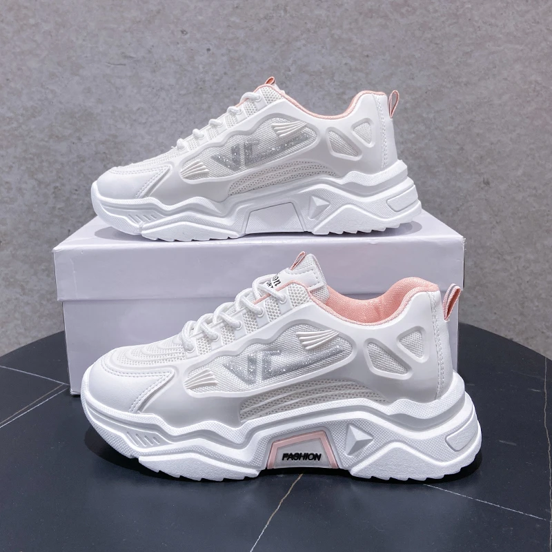 

Women Sport Shoes Fashion Breathable Walking Sneakers Women Height Increasing Casual Shoes Wear-Resisting White Outdoor Sneakers