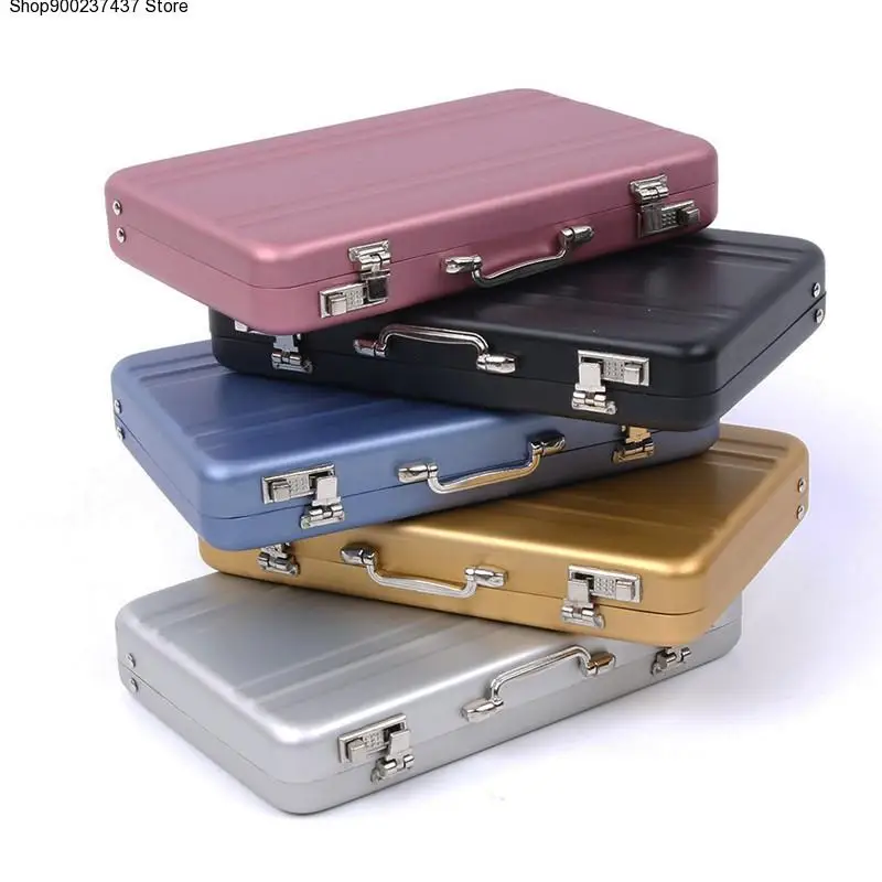 

New Aluminum Storage Box Business ID Credit Card Holder Mini Suitcase Bank Card Holder Jewelry Case Box Organizer