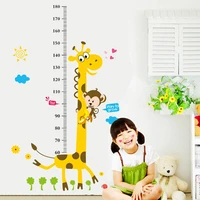 kids height chart wall sticker decor cartoon giraffe height chart ruler wall stickers home decoration decals wall art stickers