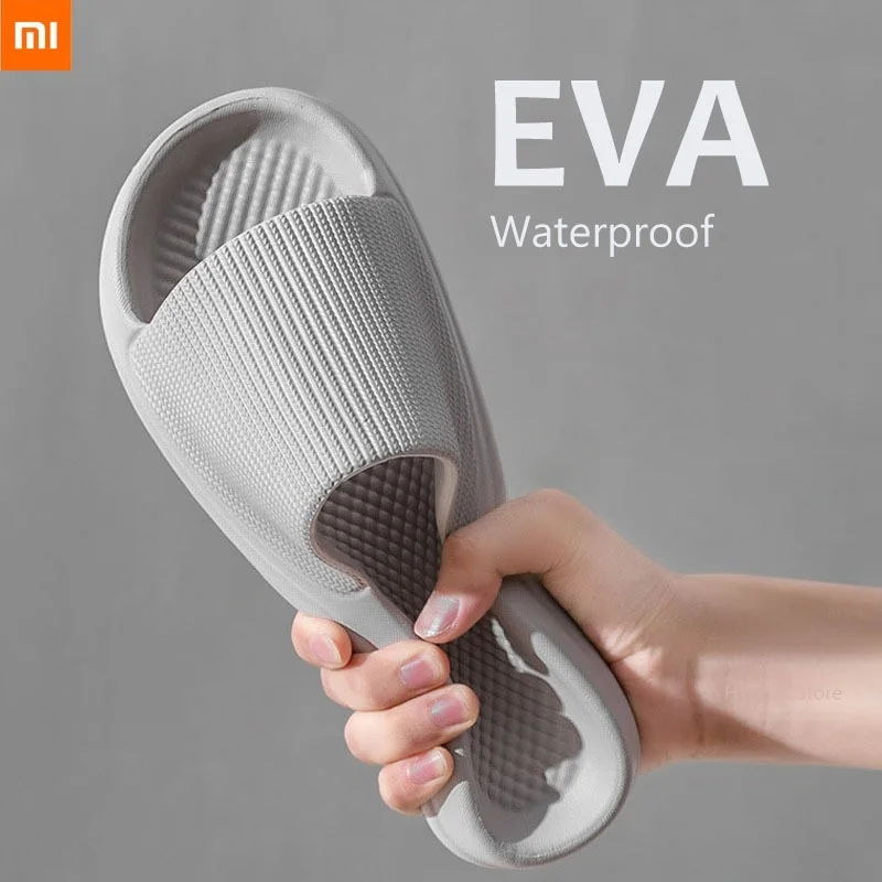 

Xiaomi Thick Bottom Bathroom Home Slippers Solid Color Couple Soft Bottom EVA Indoor Slippers Sandals Summer Non-Slip Flip-Flops