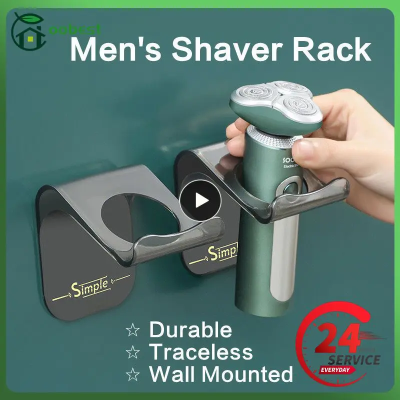 Shelf Non-slip Durable Holder Wall Shelf Household Bathroom Manual Electric Shaver Rack Punch-free Shaver Hanger