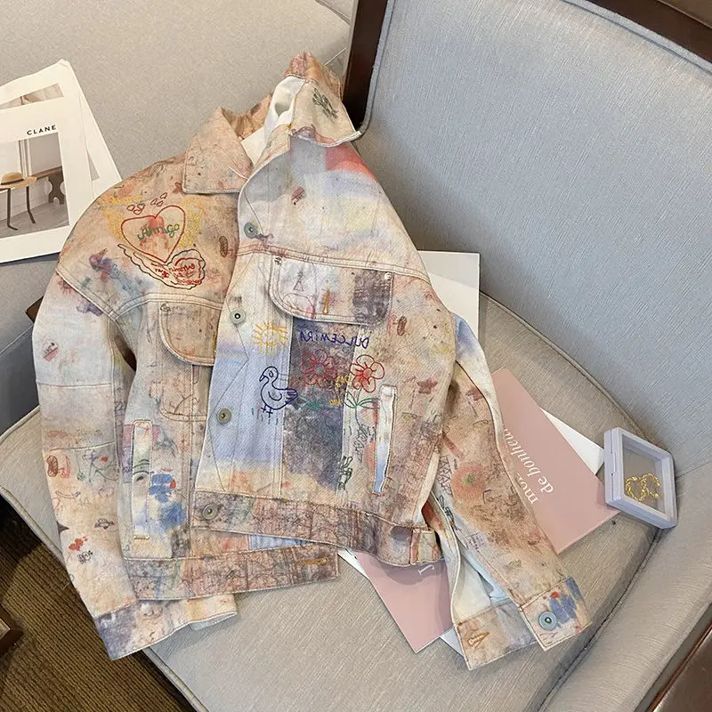 

Early spring denim jacket women's 2022 new thin design short jacket top fried street fashion y2k