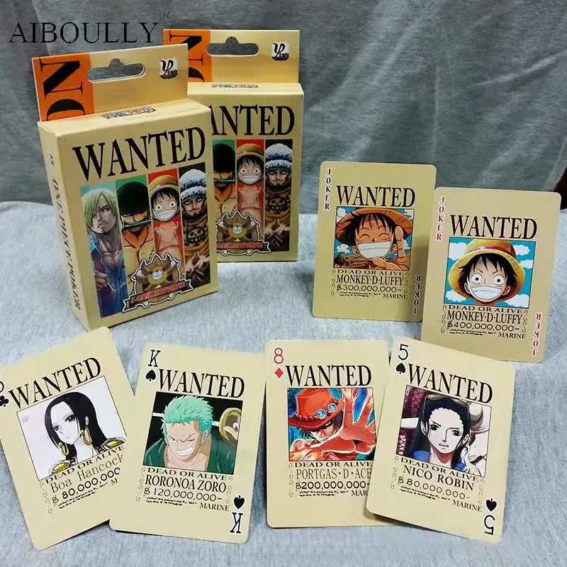

54Pcs/Set One Piece Figures Collection Anime Playing Cards Monkey D Luffy Roronoa Zoro Poker Card Color Box Packing Collection