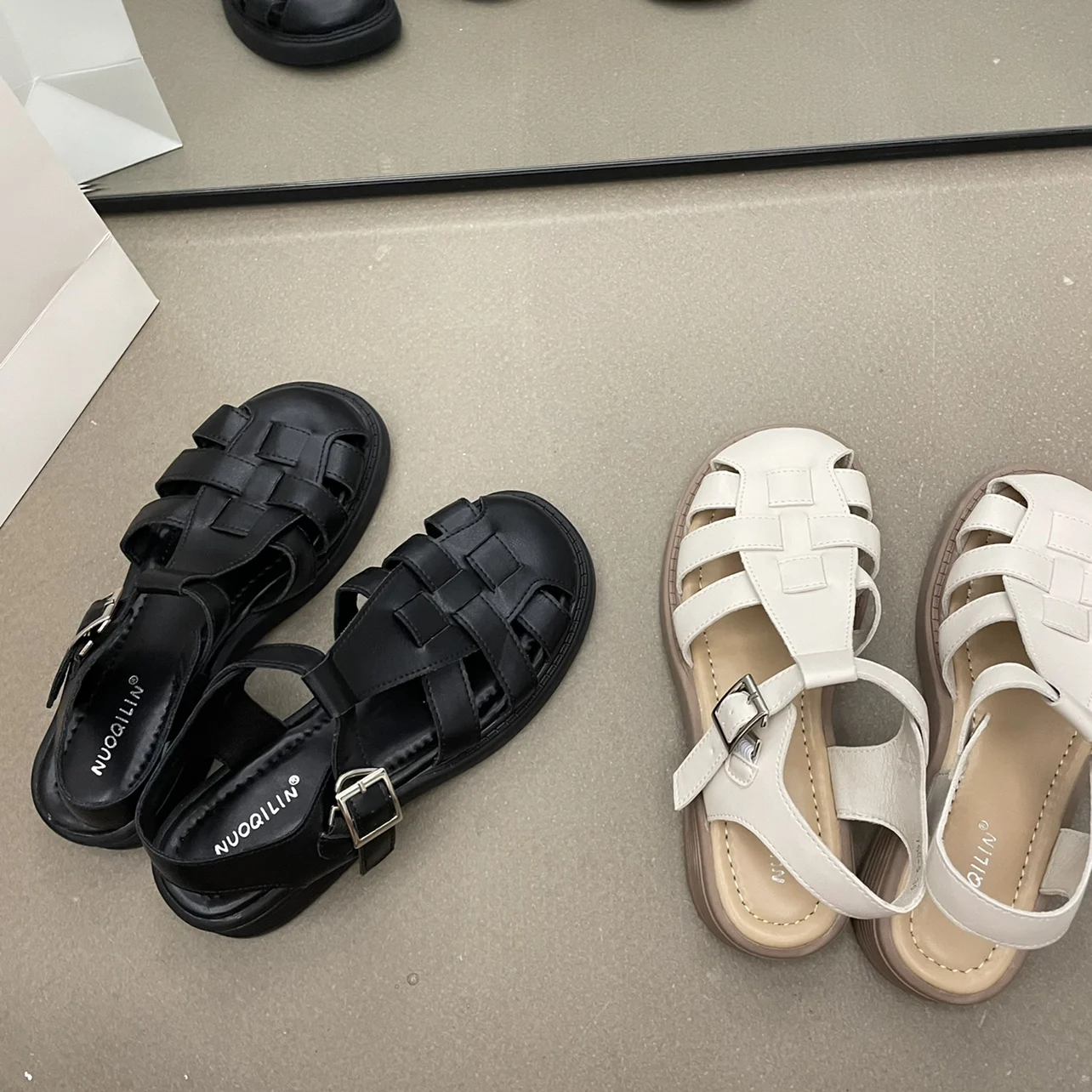 

Shoes Sandals Ladies Bare Feet Woman Espadrille Heel Branded Pumps African Closed Ethnic Retro Low Straps Fashion Summer Slipper