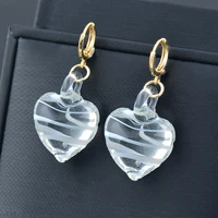 sinleery french style glass heart shaped drop dangle earrings for girls women gift lovely jewelry earrings 2022 trend es424 ssk